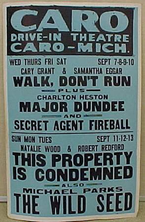 Caro Drive-In Theatre - Caro Ad